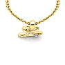 Letter L Diamond Initial Necklace In 14 Karat Yellow Gold With Free Chain Image-4