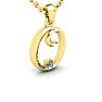 Letter O Diamond Initial Necklace In 14 Karat Yellow Gold With Free Chain Image-2