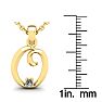 Letter O Diamond Initial Necklace In 14 Karat Yellow Gold With Free Chain Image-5