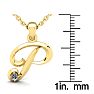 Letter P Diamond Initial Necklace In 14 Karat Yellow Gold With Free Chain Image-5