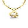Letter Q Diamond Initial Necklace In 14 Karat Yellow Gold With Free Chain Image-4