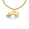 Letter R Diamond Initial Necklace In 14 Karat Yellow Gold With Free Chain Image-4