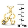 Letter R Diamond Initial Necklace In 14 Karat Yellow Gold With Free Chain Image-5