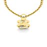 Letter S Diamond Initial Necklace In 14 Karat Yellow Gold With Free Chain Image-4