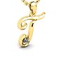 Letter T Diamond Initial Necklace In 14 Karat Yellow Gold With Free Chain Image-2