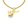 Letter T Diamond Initial Necklace In 14 Karat Yellow Gold With Free Chain Image-4