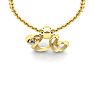 Letter U Diamond Initial Necklace In 14 Karat Yellow Gold With Free Chain Image-4