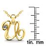 Letter U Diamond Initial Necklace In 14 Karat Yellow Gold With Free Chain Image-5