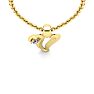 Letter V Diamond Initial Necklace In 14 Karat Yellow Gold With Free Chain Image-4