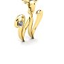 Letter W Diamond Initial Necklace In 14 Karat Yellow Gold With Free Chain Image-2