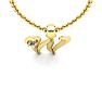 Letter W Diamond Initial Necklace In 14 Karat Yellow Gold With Free Chain Image-4