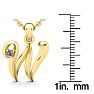 Letter W Diamond Initial Necklace In 14 Karat Yellow Gold With Free Chain Image-5