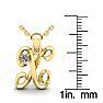 Letter X Diamond Initial Necklace In 14 Karat Yellow Gold With Free Chain Image-5