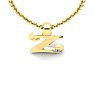 Letter Z Diamond Initial Necklace In 14 Karat Yellow Gold With Free Chain Image-4