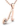 Letter A Diamond Initial Necklace In 14 Karat Rose Gold With Free Chain Image-2