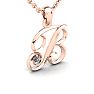 Letter B Diamond Initial Necklace In 14 Karat Rose Gold With Free Chain Image-2