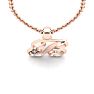 Letter B Diamond Initial Necklace In 14 Karat Rose Gold With Free Chain Image-4