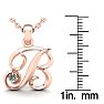 Letter B Diamond Initial Necklace In 14 Karat Rose Gold With Free Chain Image-5