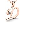 Letter D Diamond Initial Necklace In 14 Karat Rose Gold With Free Chain Image-2