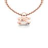 Letter E Diamond Initial Necklace In 14 Karat Rose Gold With Free Chain Image-4