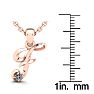 Letter F Diamond Initial Necklace In 14 Karat Rose Gold With Free Chain Image-5