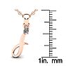 Letter I Diamond Initial Necklace In 14 Karat Rose Gold With Free Chain Image-5