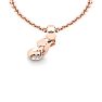 Letter J Diamond Initial Necklace In 14 Karat Rose Gold With Free Chain Image-4