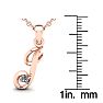 Letter J Diamond Initial Necklace In 14 Karat Rose Gold With Free Chain Image-5