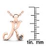 Letter K Diamond Initial Necklace In 14 Karat Rose Gold With Free Chain Image-5