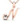 Letter N Diamond Initial Necklace In 14 Karat Rose Gold With Free Chain Image-1