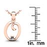 Letter O Diamond Initial Necklace In 14 Karat Rose Gold With Free Chain Image-5