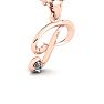 Letter P Diamond Initial Necklace In 14 Karat Rose Gold With Free Chain Image-2