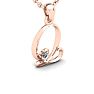Letter Q Diamond Initial Necklace In 14 Karat Rose Gold With Free Chain Image-2
