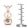 Letter S Diamond Initial Necklace In 14 Karat Rose Gold With Free Chain Image-5