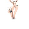Letter V Diamond Initial Necklace In 14 Karat Rose Gold With Free Chain Image-2