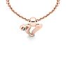 Letter V Diamond Initial Necklace In 14 Karat Rose Gold With Free Chain Image-4