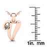 Letter V Diamond Initial Necklace In 14 Karat Rose Gold With Free Chain Image-5