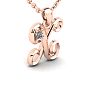 Letter X Diamond Initial Necklace In 14 Karat Rose Gold With Free Chain Image-2