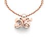 Letter X Diamond Initial Necklace In 14 Karat Rose Gold With Free Chain Image-4