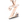 Letter Z Diamond Initial Necklace In 14 Karat Rose Gold With Free Chain Image-2