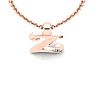 Letter Z Diamond Initial Necklace In 14 Karat Rose Gold With Free Chain Image-4