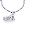 Letter A Swirly Initial Necklace In Heavy White Gold With Free 18 Inch Cable Chain Image-4