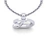 Letter D Swirly Initial Necklace In Heavy White Gold With Free 18 Inch Cable Chain Image-4