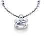 Letter E Swirly Initial Necklace In Sterling Silver With Free 18 Inch Cable Chain Image-4