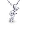 Letter F Swirly Initial Necklace In Sterling Silver With Free 18 Inch Cable Chain Image-2