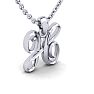 Letter H Swirly Initial Necklace In Heavy White Gold With Free 18 Inch Cable Chain Image-2