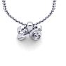 Letter H Swirly Initial Necklace In Heavy White Gold With Free 18 Inch Cable Chain Image-4
