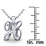 Letter H Swirly Initial Necklace In Sterling Silver With Free 18 Inch Cable Chain Image-5