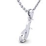 Letter I Swirly Initial Necklace In Heavy White Gold With Free 18 Inch Cable Chain Image-2