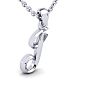 Letter J Swirly Initial Necklace In Heavy White Gold With Free 18 Inch Cable Chain Image-2